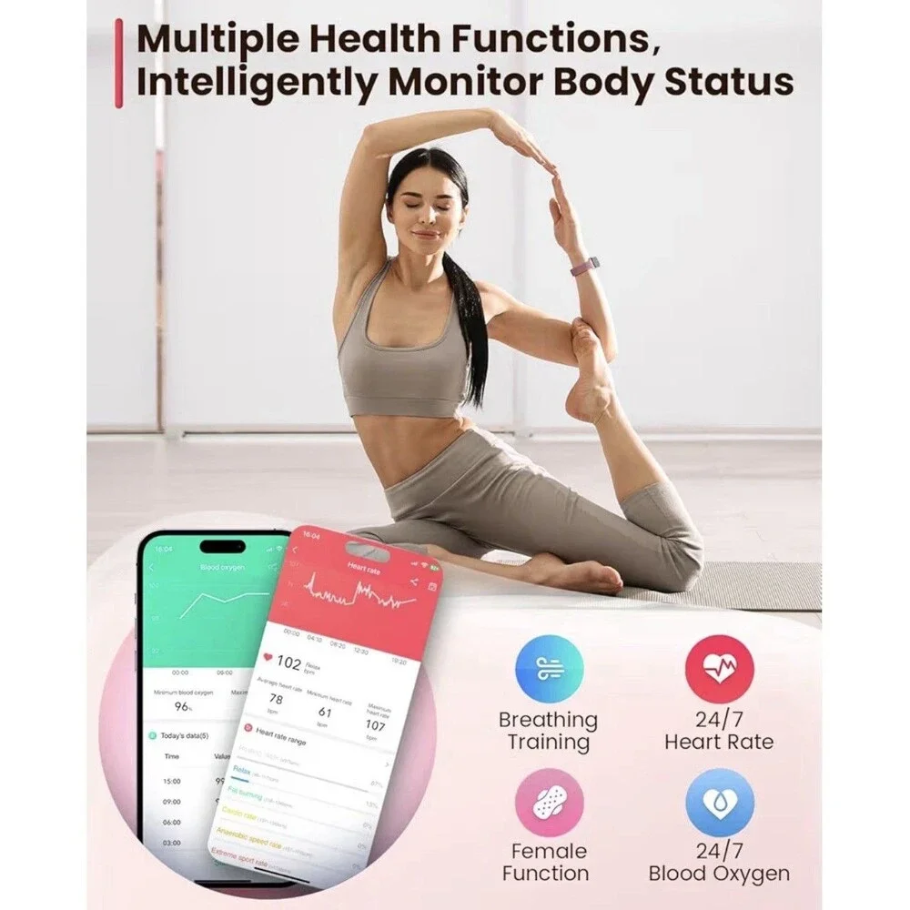 Smart Watch Health Fitness Tracker with 24/7 Heart Rate, Blood Oxygen Pressure